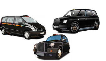 Black cabs, LEVC TXE, LTI TX-4 and Mercedes Vito